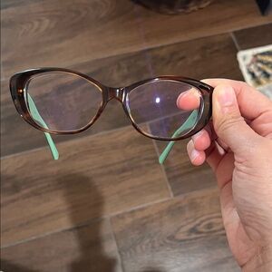 Brown Frame Reading Glasses with Mint Temples Jean Lafont